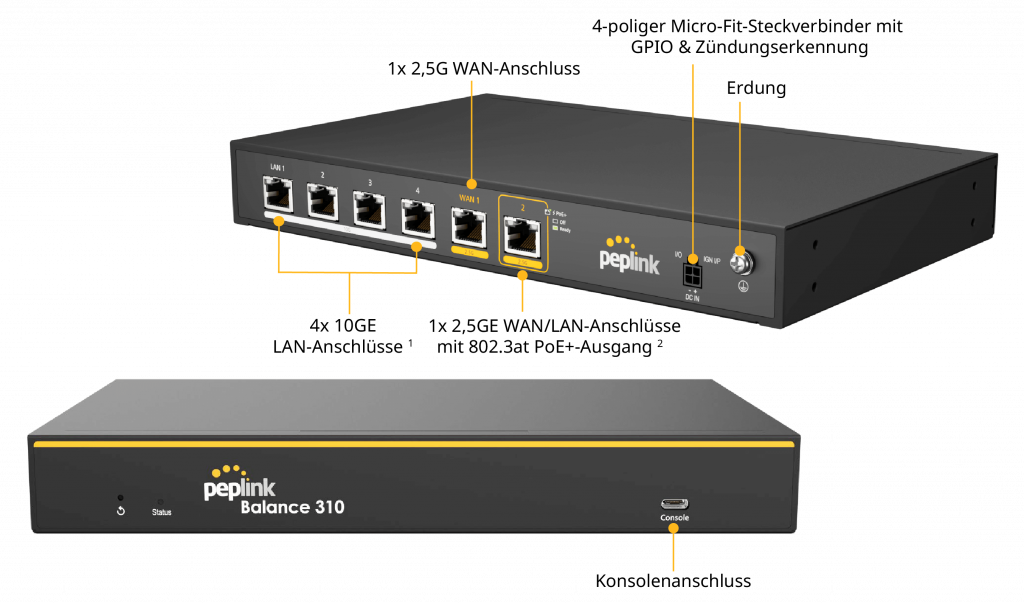 Peplink Balance 310 Anschlüsse